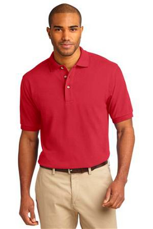 Port Authority Mens Pique Knit Sport Sunset Red Main Image
