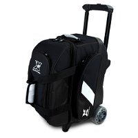 Tenth Frame Deluxe Double Roller Black Bowling Bags