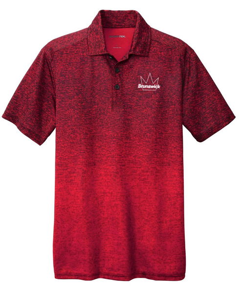 Brunswick Mens Ombre Heather Polo Red/Black Main Image