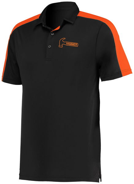 Hammer Mens Bi-Color Polo Black/Orange Main Image