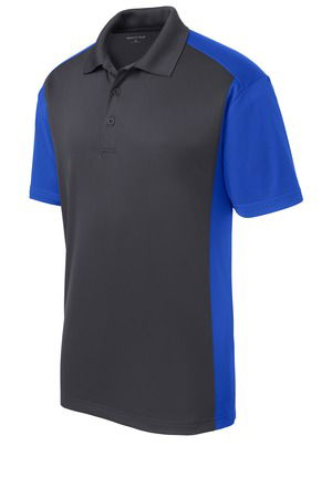Sport-Tek Mens Colorblock Micropique Sport-Wick Polo Grey/Royal Alt Image