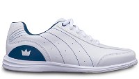Brunswick Womens Mystic White/Navy Wide Width Bowling Shoes