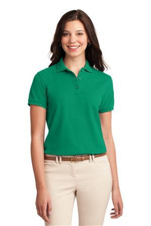 Port Authority Womens Silk Touch Polo Shirt Kelly Green Main Image