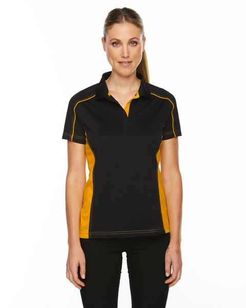 Ash City Womens Fuse Polo Black/Campus Gold Main Image