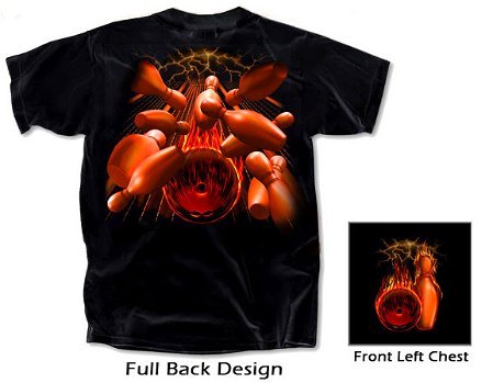 Flaming Bowling T-Shirt Main Image