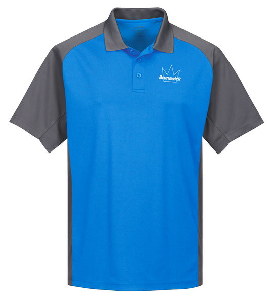 Brunswick Mens Colorblock Polo Blue/Grey Main Image