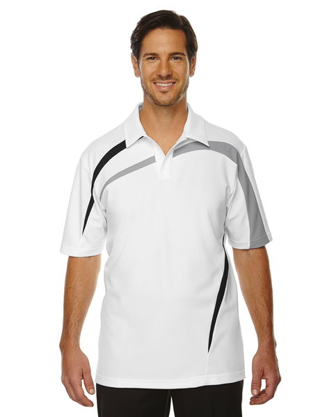 Ash City Mens Impact Performance Polo White/Grey/Black Main Image