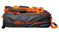 Vise 3 Ball Clear Top Roller/Tote Black/Orange Bowling Bags
