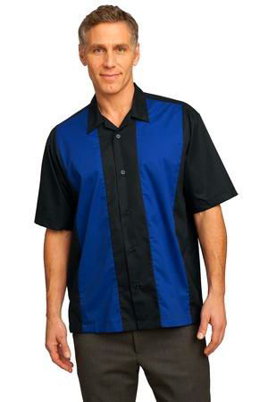 Port Authority Retro Camp Shirt Black/Blue Main Image