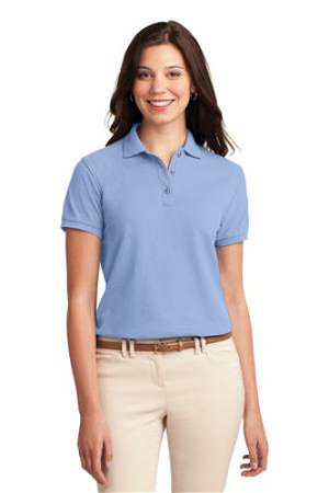Port Authority Womens Silk Touch Polo Shirt Light Blue Main Image