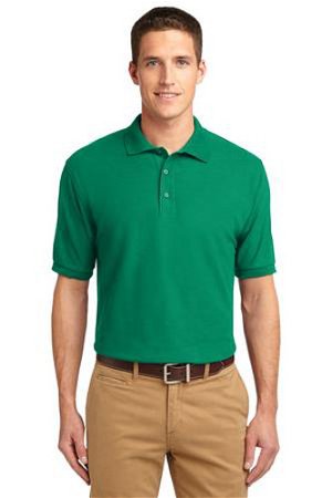 Port Authority Mens Silk Touch Polo Shirt Kelly Green Main Image