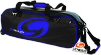 Genesis Sport Triple Roller/Tote Black/Blue Bowling Bags