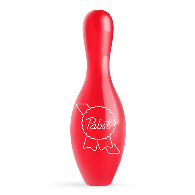 OnTheBallBowling Pabst Logo Red Pin MAIN Image - Main Image