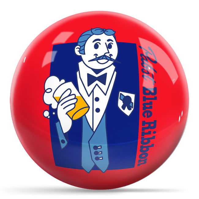 OnTheBallBowling Pabst Man With A Beer Ball MAIN Image - Main Image
