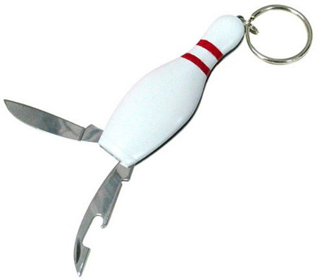 Bowling Pin Pocket Knife Keychain Main Image