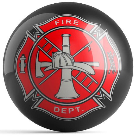 OnTheBallBowling Fire Dept Shield Black Main Image