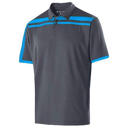 Holloway Mens Charge Polo Carbon/Bright Blue Main Image