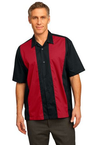 Port Authority Retro Camp Shirt Black/Red Main Image