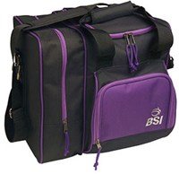 BSI Single Ball Roller Bowling Bag Black/Purple Bowlers Superior Inventory Inc 3102 
