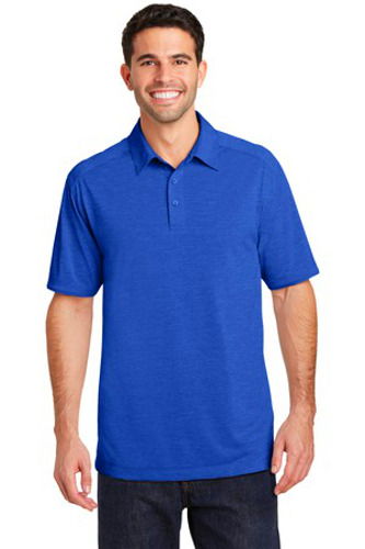 Port Authority Mens Digi Heather Performance Polo True Royal MAIN Image - Main Image