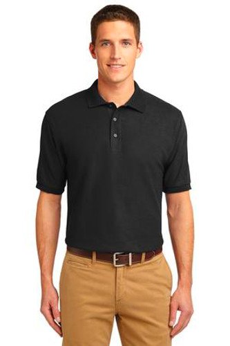 Port Authority Mens Silk Touch Polo Shirt Black Main Image