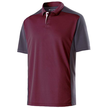 Holloway Mens Division Polo Maroon/Carbon Main Image