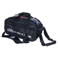 VISE 2 Ball "Clear Top" Tote Roller Black Bowling Bags