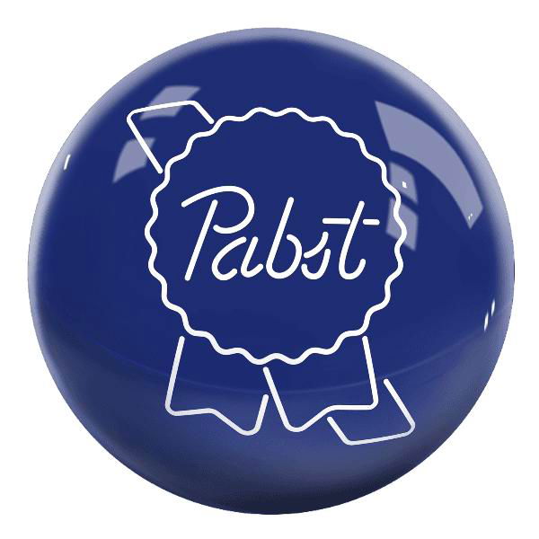 OnTheBallBowling Pabst Logo Ball Blue MAIN Image - Main Image