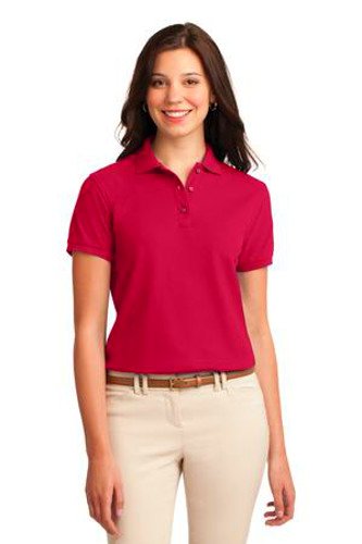 Port Authority Womens Silk Touch Polo Shirt Red Main Image