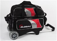 900Global 2 Ball Deluxe Roller Black/Red/Silver Bowling Bags