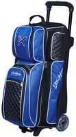 KR Strikeforce Royal Flush Triple Roller Royal/Black Bowling Bags