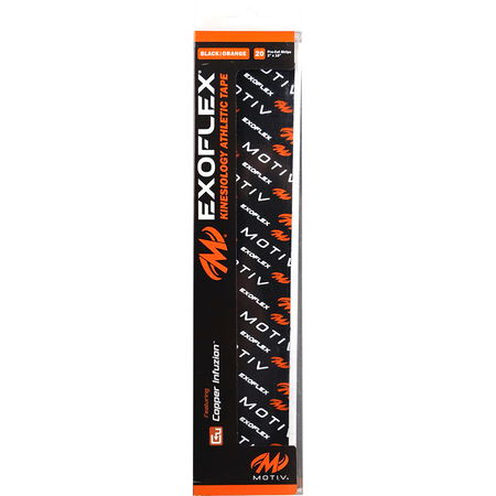 Motiv ExoFlex Kinesiology Pre-Cut Tape Black/Orange Main Image