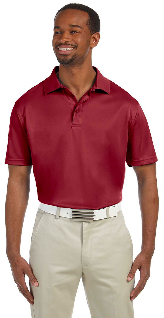 Harriton Mens 4 oz Polytech Polo Maroon MAIN Image - Main Image