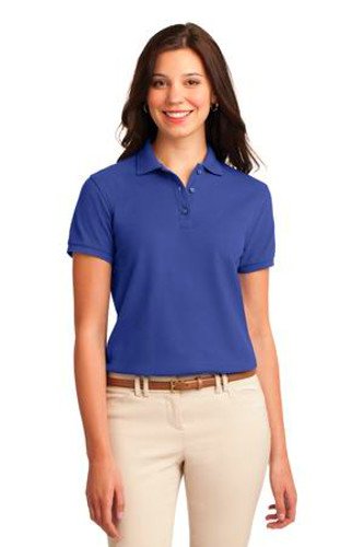 Port Authority Womens Silk Touch Polo Shirt Mediterranean Blue Main Image