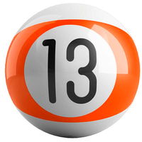 OnTheBallBowling Billiard Orange Stripe 13 Ball MAIN Image