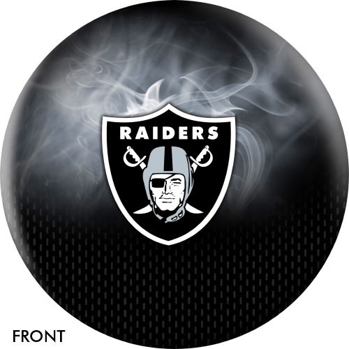 KR Strikeforce NFL Las Vegas Raiders - PRE-DRILLED Polyester Bowling Ball -  Black/Silver