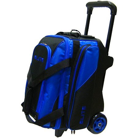 Elite Deluxe Double Roller Black Blue Bowling Bag Main Image