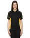 Review the Ash City Womens Fuse Colorblock Camp Shirt Black/Campus Gold