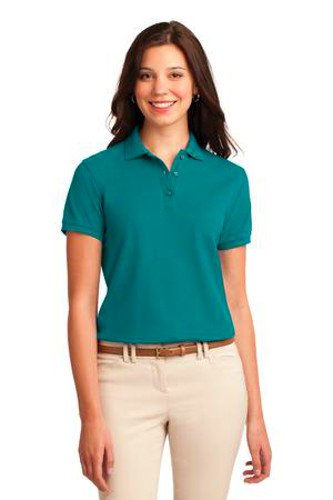 Port Authority Womens Silk Touch Polo Shirt Teal Green Main Image