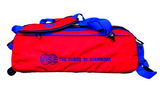 Customer Favorite Bag: Vise 3 Ball Clear Top Roller/Tote Red/Blue