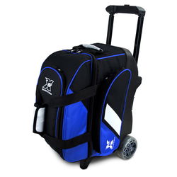 Tenth Frame Deluxe Double Roller Black/Blue Bowling Bags