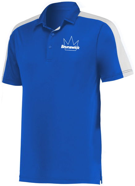 Brunswick Mens Bi-Color Polo Royal/White + Free Shipping