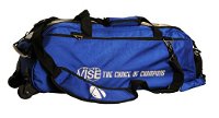 Vise 3 Ball Clear Top Roller/Tote Blue Bowling Bags
