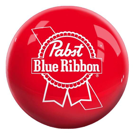 OnTheBallBowling Pabst Blue Ribbon Logo Ball Red MAIN Image - Main Image