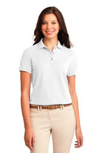 Port Authority Womens Silk Touch Polo Shirt White MAIN Image - Main Image