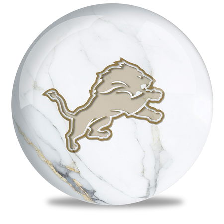 OnTheBallBowling NFL Detroit Lions White Marble Ball Main Image