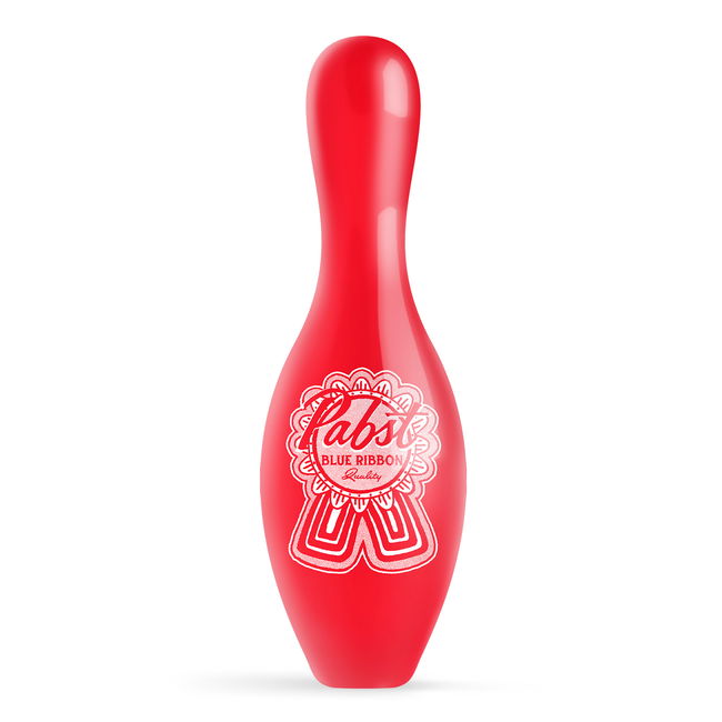 OnTheBallBowling Pabst Classic Ribbon Pin Red MAIN Image - Main Image