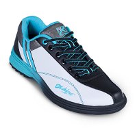 KR Strikeforce Womens Starr White/Black/Teal Right Hand Wide Width Bowling Shoes