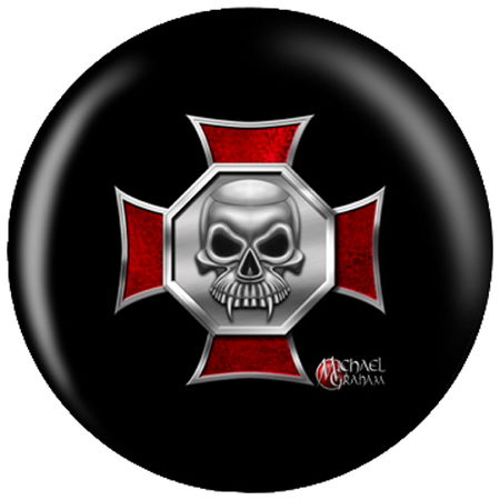 OnTheBallBowling Michael Graham Design Iron Cross Skull Main Image