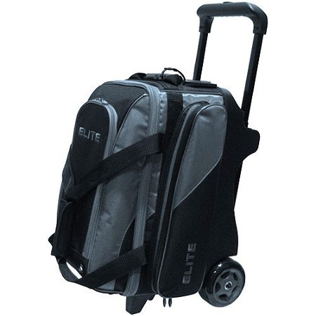 Elite Deluxe Double Roller Black Grey Bowling Bag Main Image